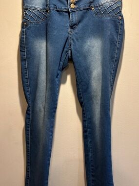 Rhinestone Bootcut Jeans Tush Push Size 17 Y2K Levanta Cola Bling.